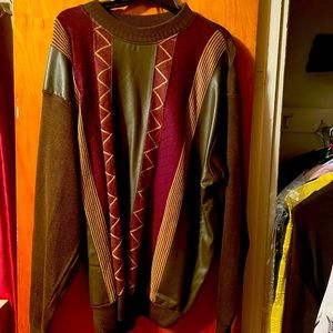 2 leather front bagazio sweater